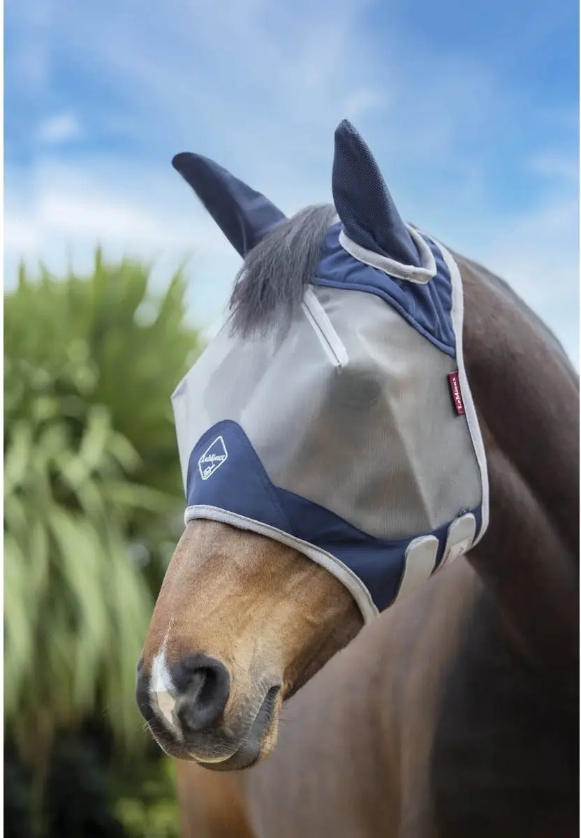 Lemieux Armourshield Pro Half Vliegenmasker - Donkerblauw-grijs - Extra Groot