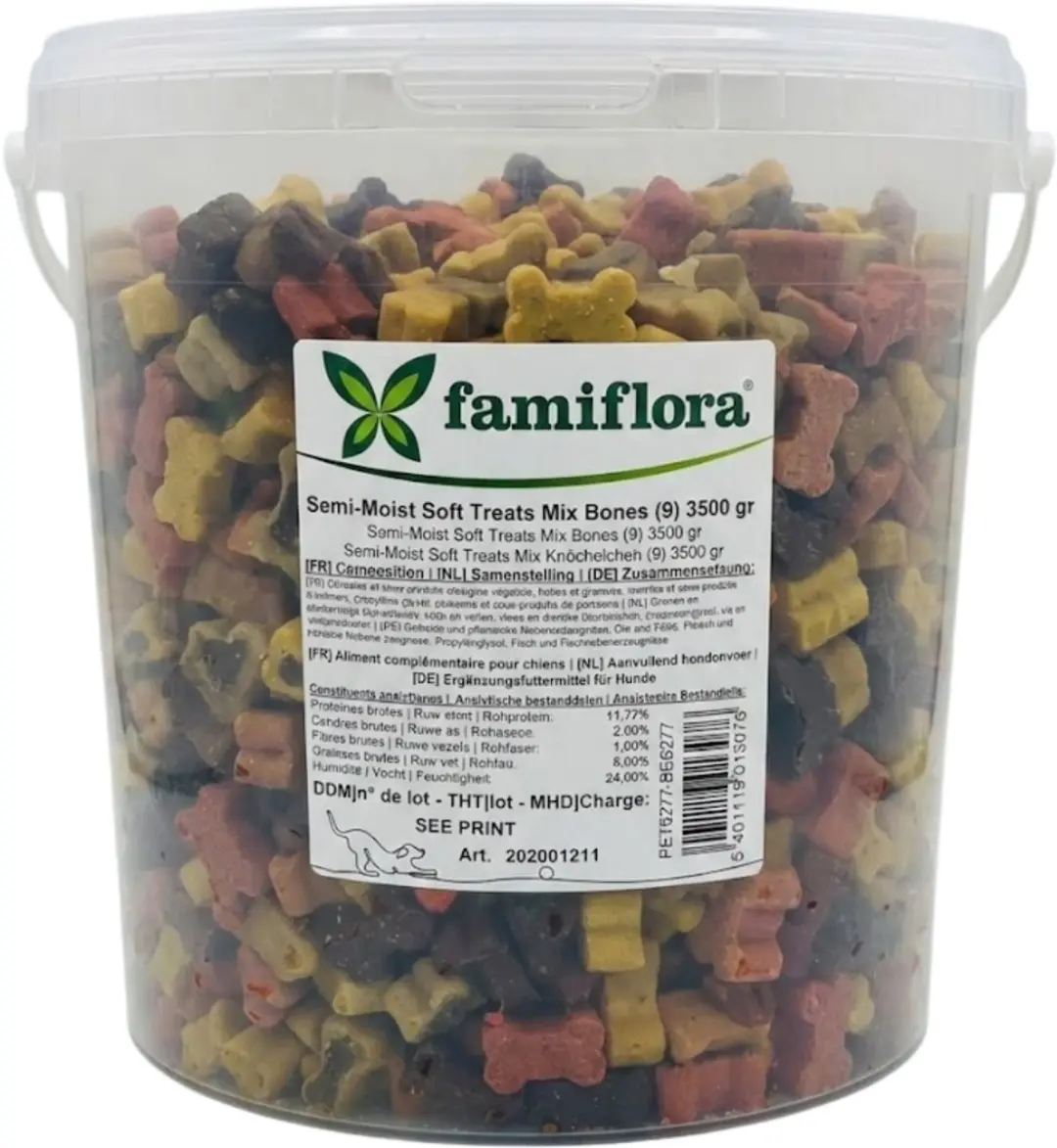 Famiflora Semi-Moist Soft Treats Mix Bones 3500g