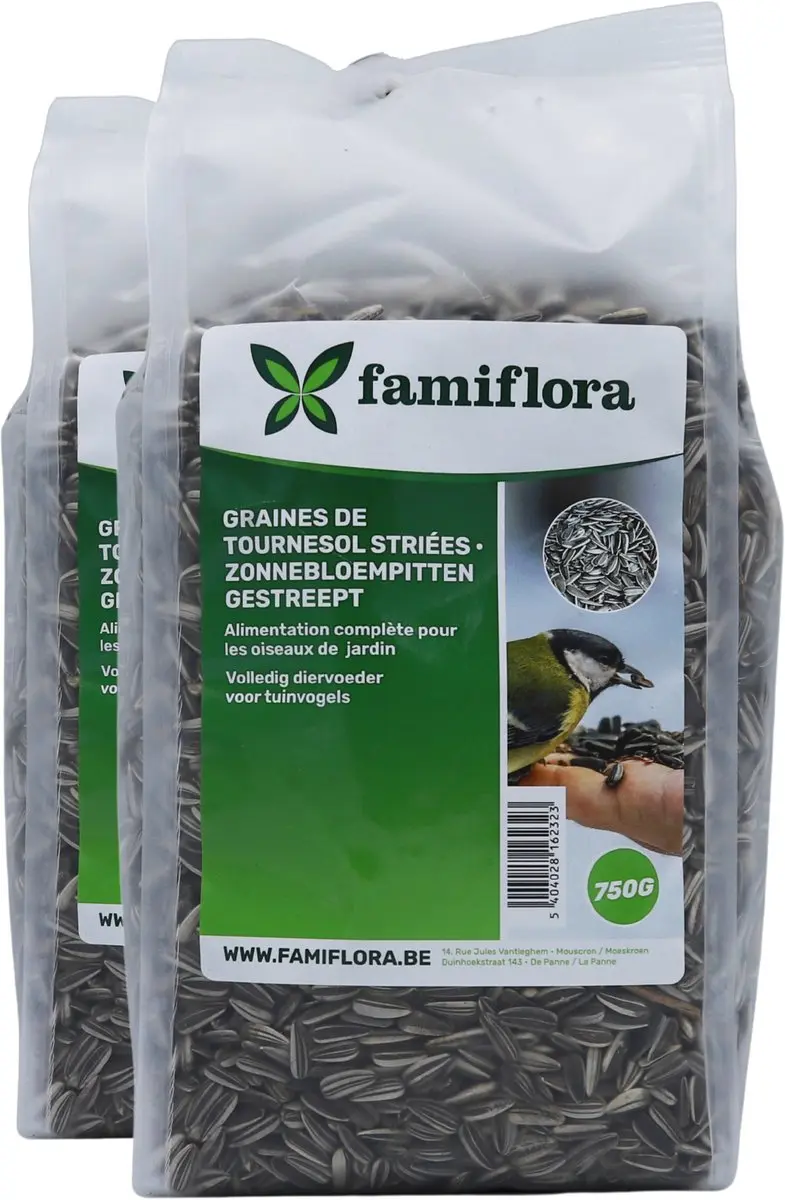 Famiflora Gestreepte Zonnebloempitten 1.5kg - 2x750g