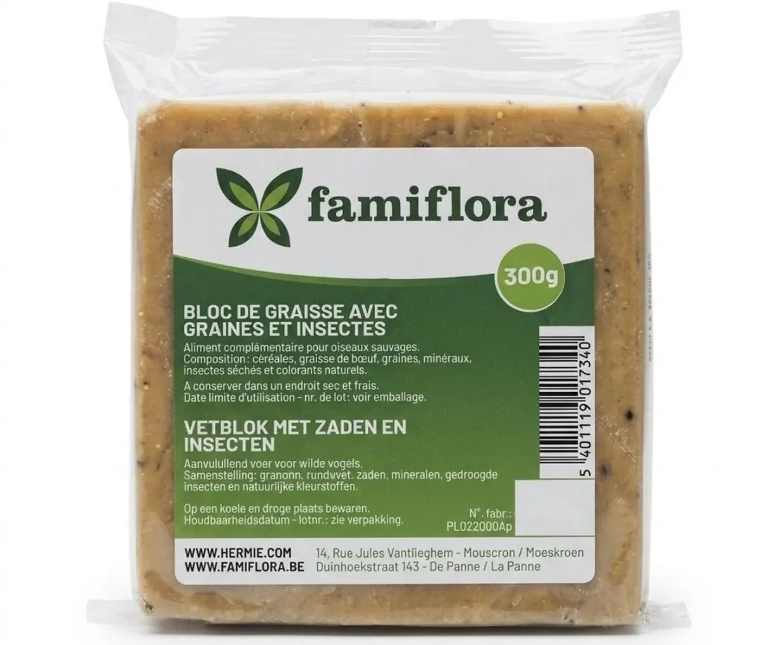 Famiflora Vetblok Pindakaas Tuinvogels - 12 Stuks 300g