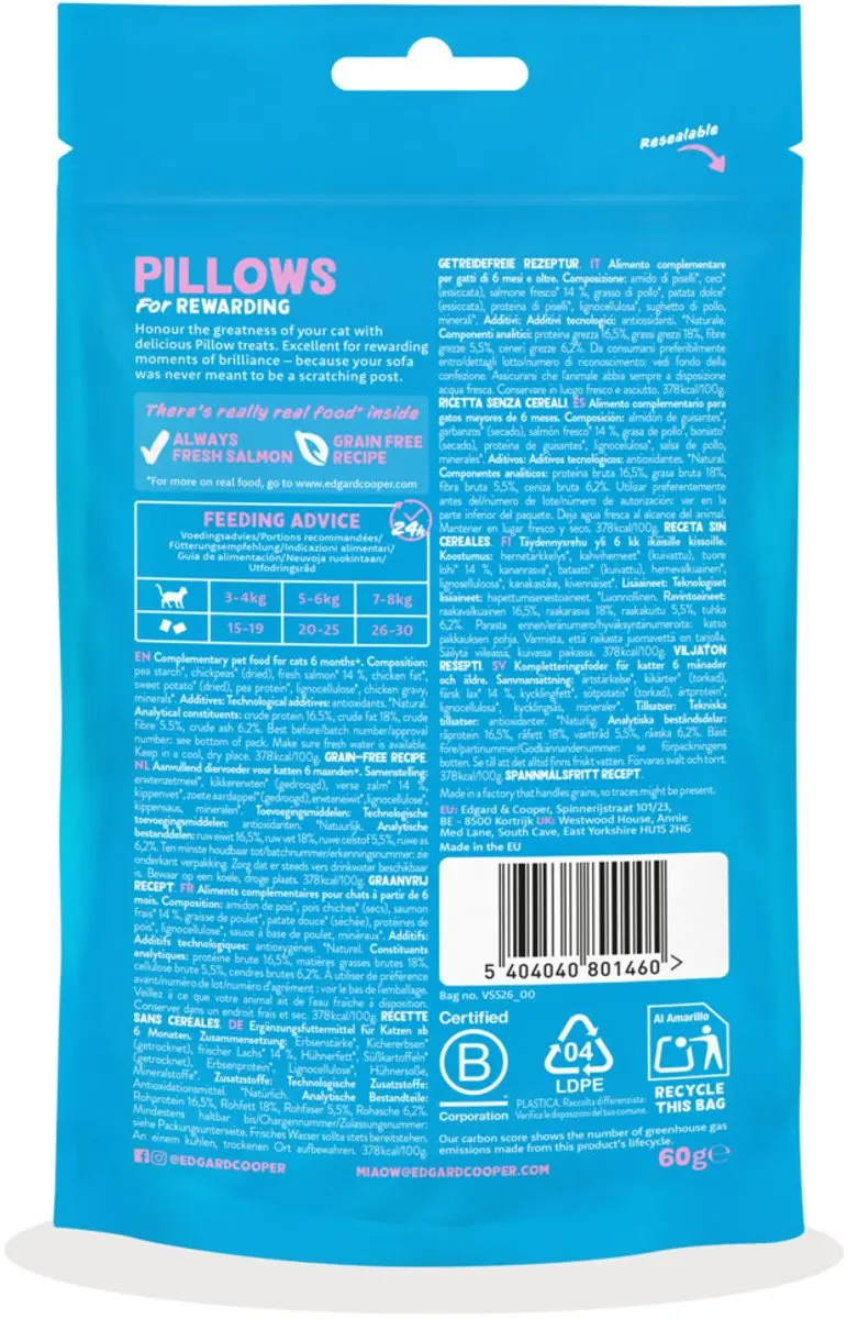 Edgard & Cooper Adult Pillows Zalm 8x60g