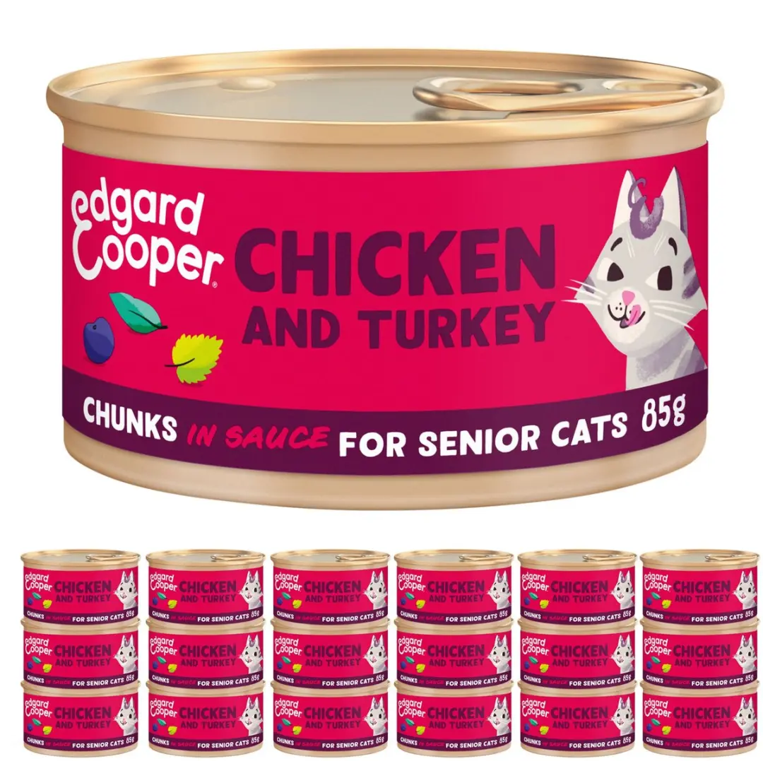 Edgard & Cooper Senior Natvoer Kalkoen & Kip 18x85g