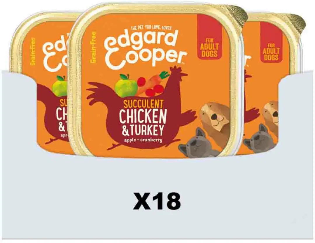 Edgard & Cooper Kuipje Honden Natvoer Kip - Kalkoen 300g - 18 Stuks - afbeelding 6 van 6