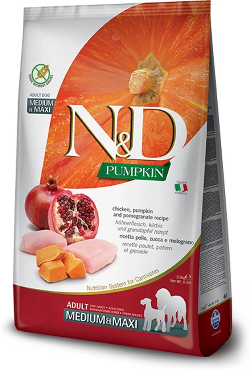 N&D Pumpkin Hondenvoer Kip Medium/Maxi 2,5kg