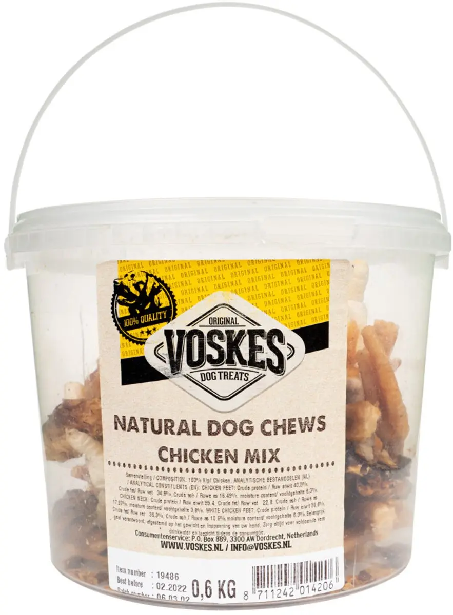 Voskes Hondensnacks Mix Bucket Kip