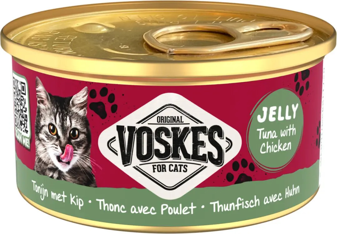 Voskes Nat Gelei Kattenvoer Tonijn & Kip 85g