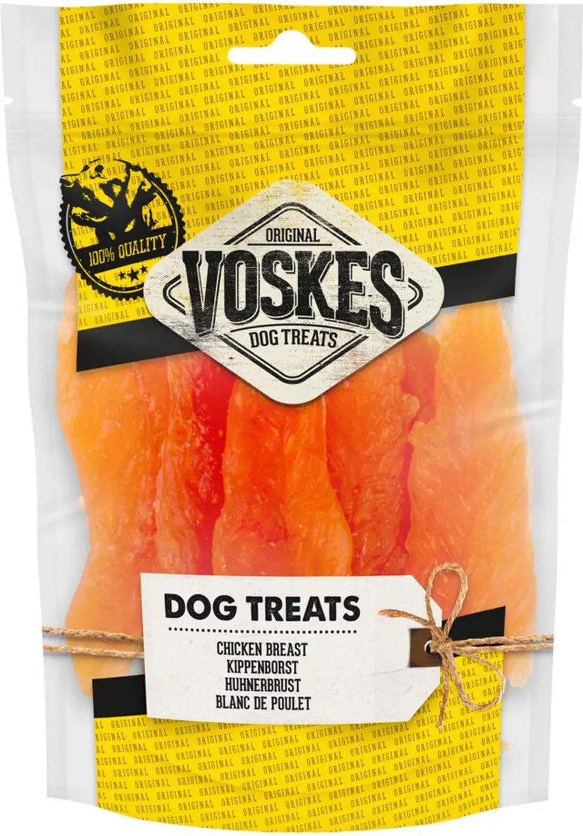 Voskes Hondensnacks Kippenborst - 10x100g