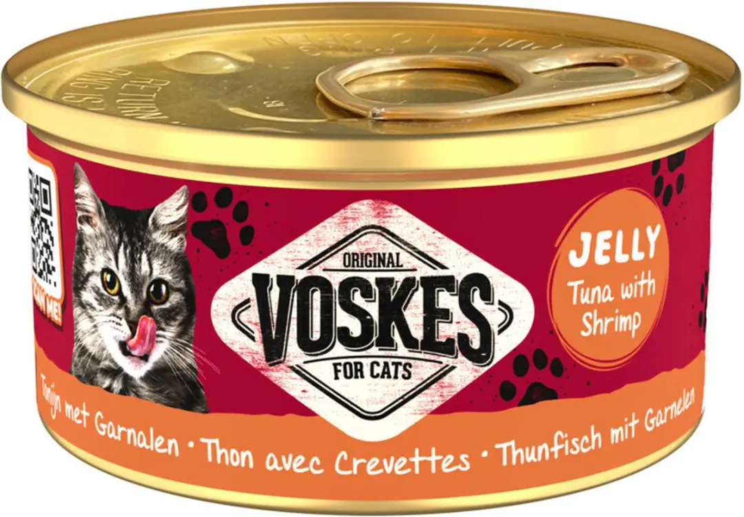 Voskes Nat Tonijn met Garnalen Kattenvoer - 24x85g