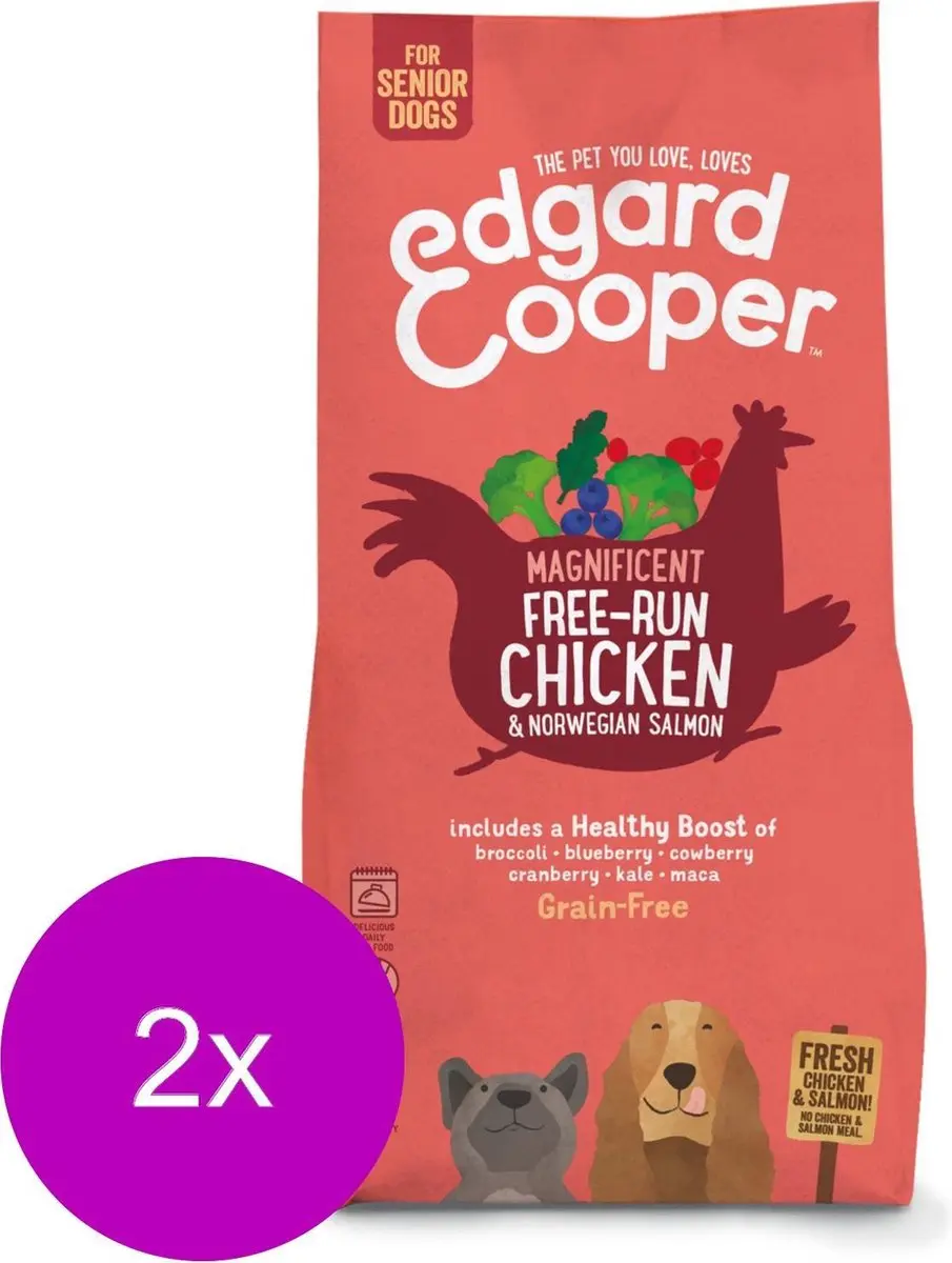 Edgard & Cooper Free-Run Chicken Senior Kip&Zalm&Broccoli