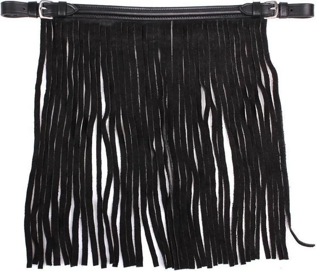 QHP Vliegenfrontriem Leer Cob