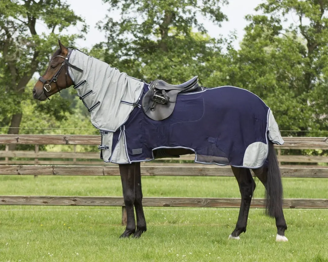 QHP Vliegen Uitrijdeken 125cm - Donkerblauw - afbeelding 4 van 6