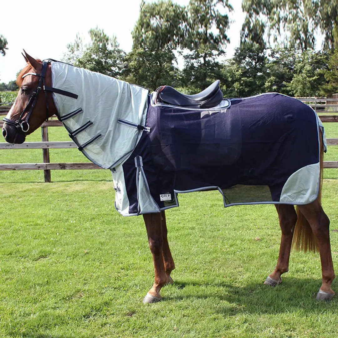 QHP Vliegen Uitrijdeken 125cm - Donkerblauw - afbeelding 5 van 6