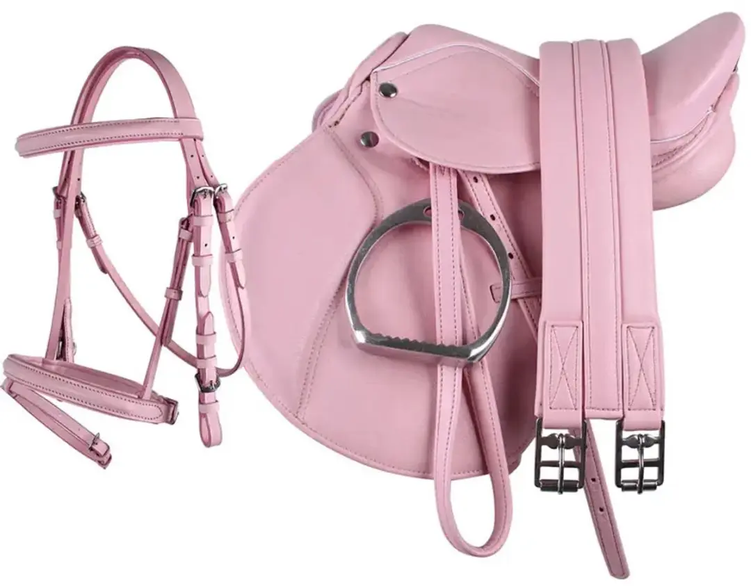 QHP Compleet Zadelset Shetlander Roze 14 inch