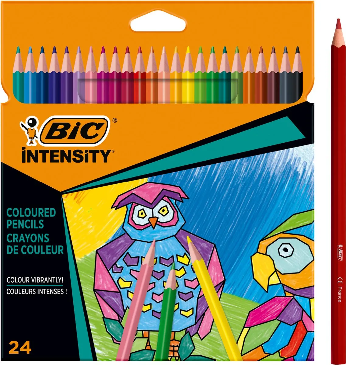 BIC Intensity - Kleurpotloden - Kinderen en volwassenen - Verschillende Kleuren - Potlood - 24 Stuks