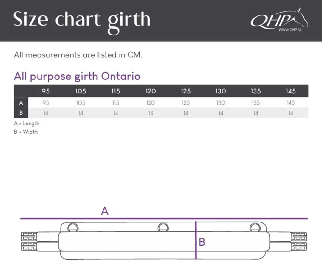 QHP Singel Ontario 130cm - Zwart