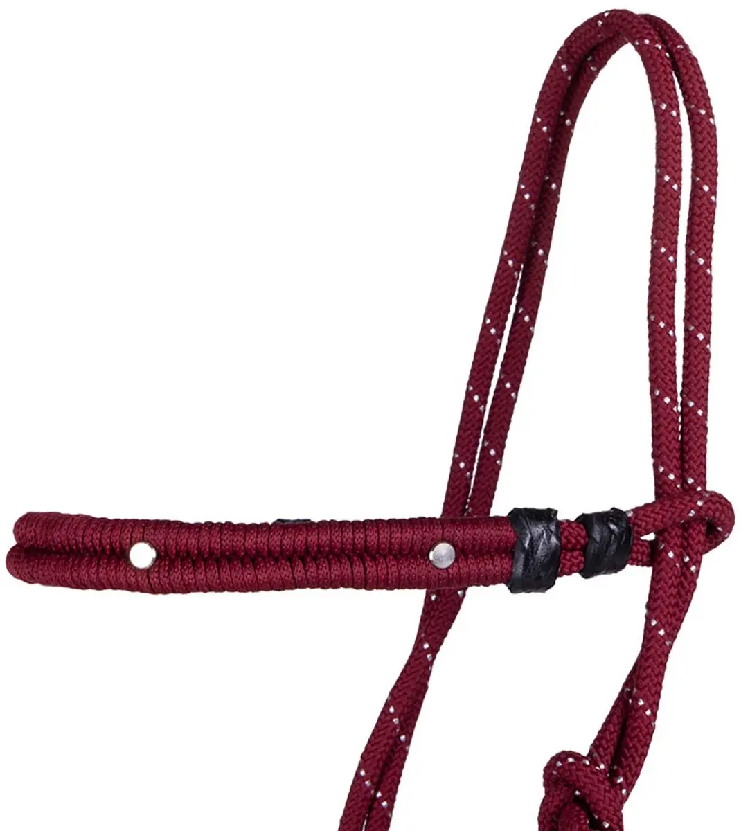 QHP Touwhalsterset Multi Donkerrood