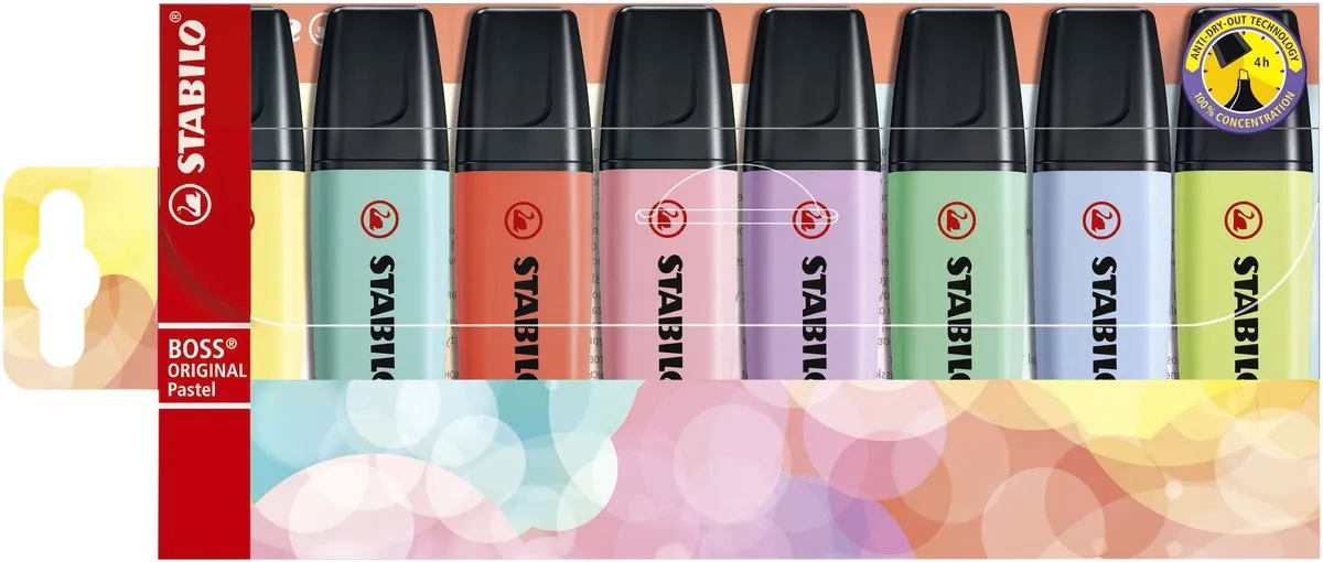 STABILO Boss Original Pastel Markerstift - 8 Stuks
