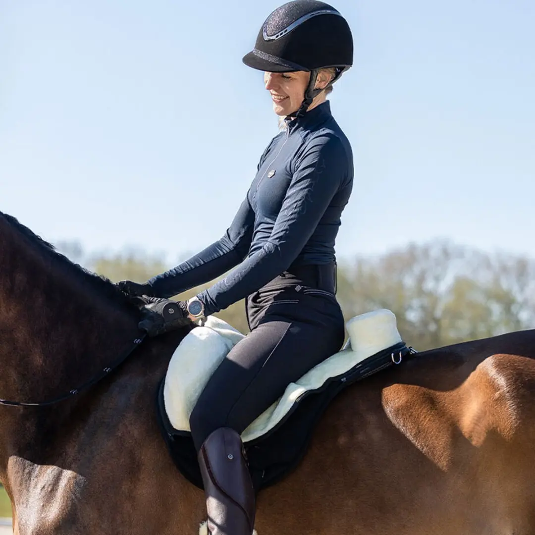 QHP Paardrijzadel Super Soft Full - Crème/Zwart