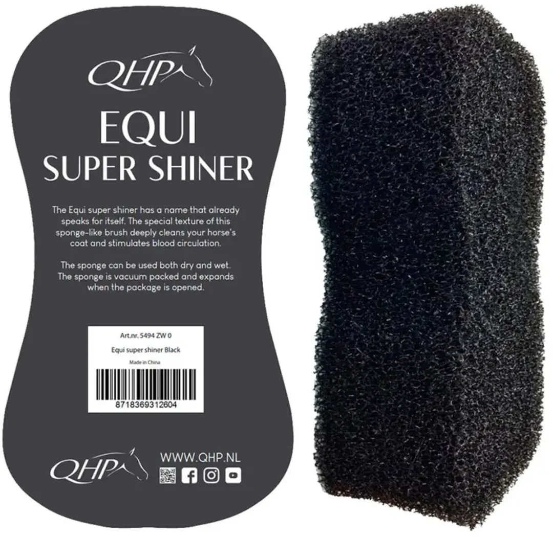 QHP Equi Super Shiner Spons - Zwart - afbeelding 6 van 6