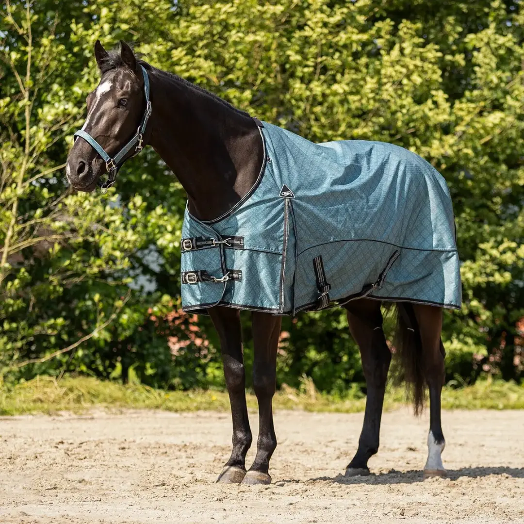 QHP Fleecedeken Paard Nevelig Blauw 165cm - Zomer - afbeelding 5 van 6
