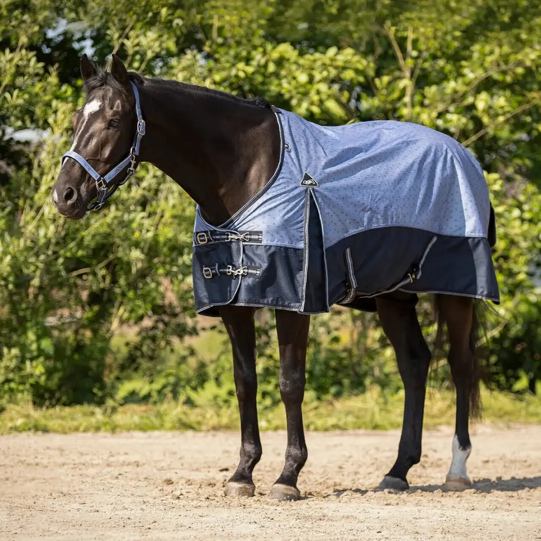 QHP Fleecedeken Paard Nevelig Blauw 165cm