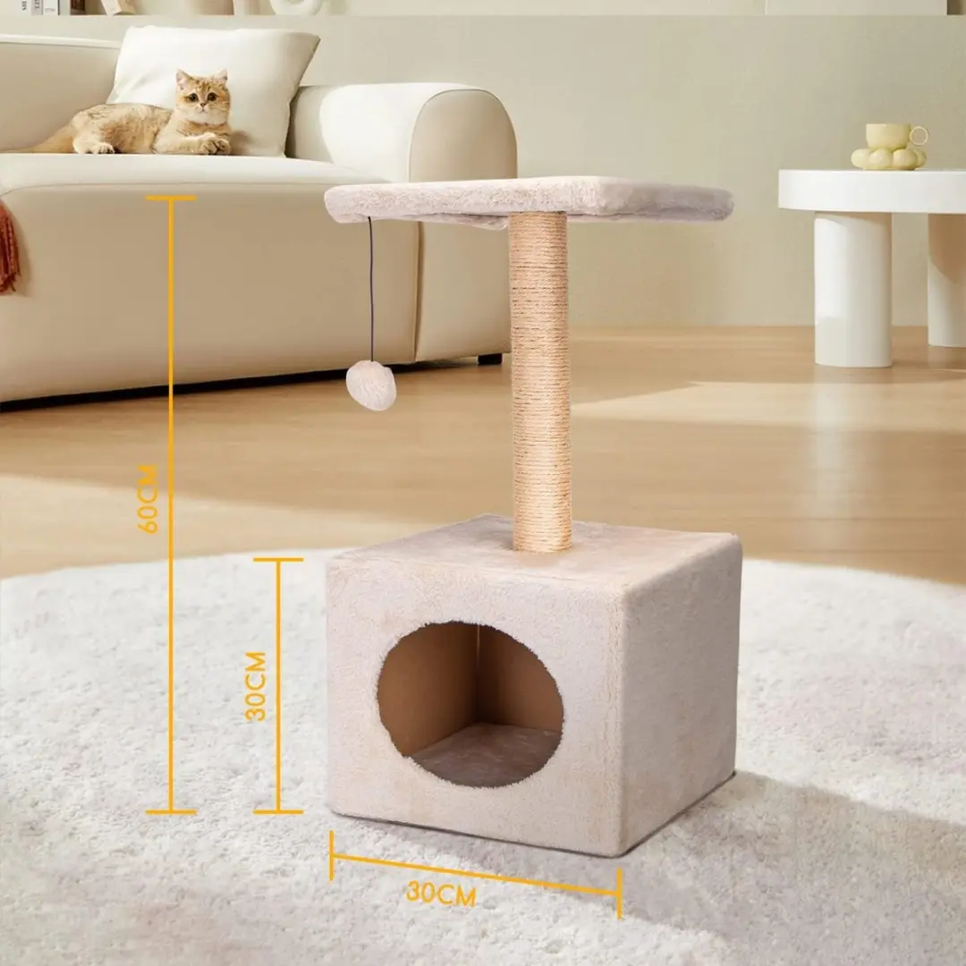 Nobleza Krabpaal met Huisje 60cm - Beige