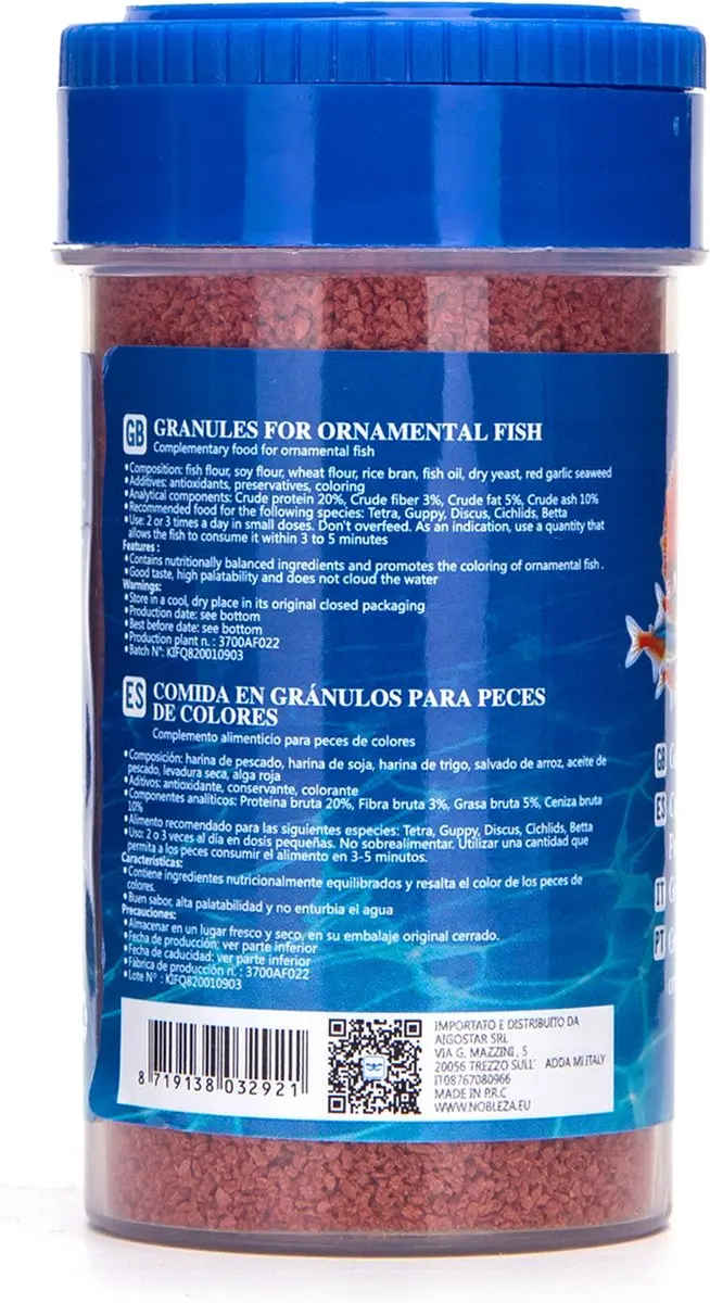 Nobleza Vissenvoer Tropische Vissen 45g - Kleine Zinkende Korrels