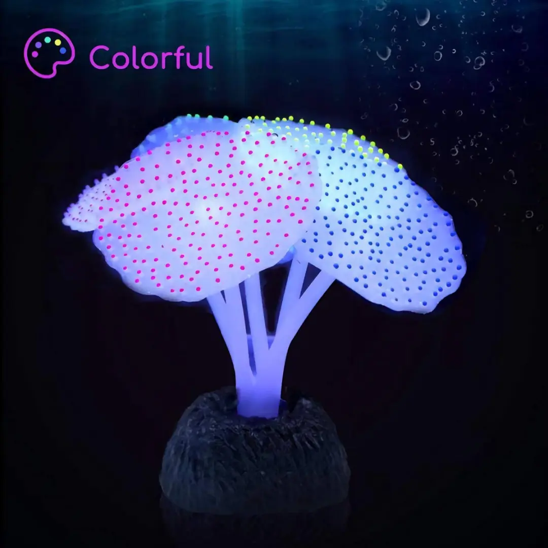 Nobleza Fluorescerende Kunstplanten - Aquariumdecoratie Groen/Roze/Blauw