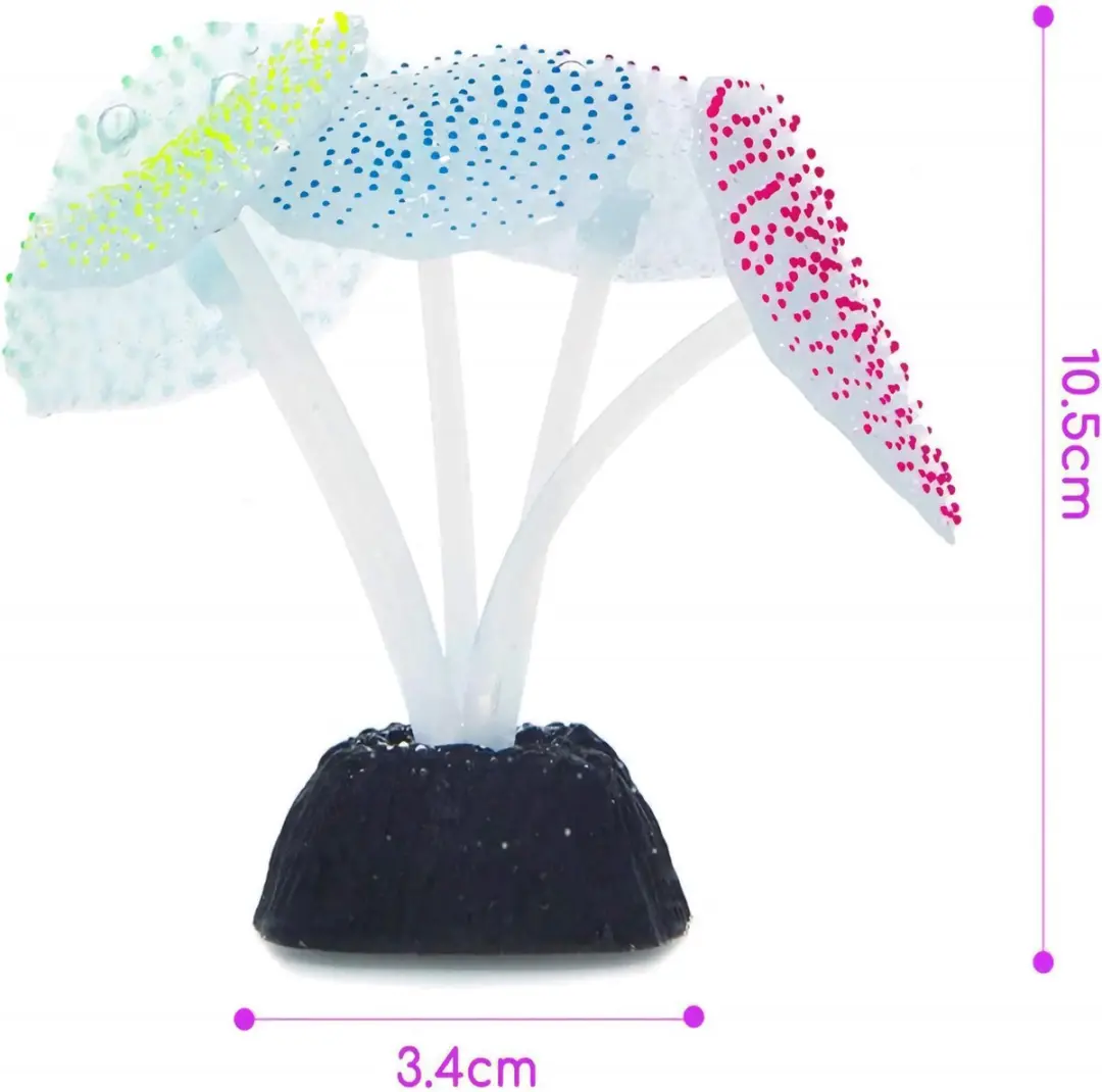 Nobleza Fluorescerende Kunstplanten - Aquariumdecoratie Groen/Roze/Blauw