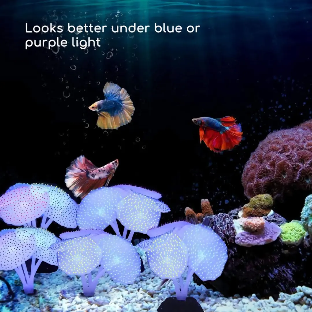 Nobleza Fluorescerende Kunstplanten - Aquariumdecoratie Groen/Roze/Blauw