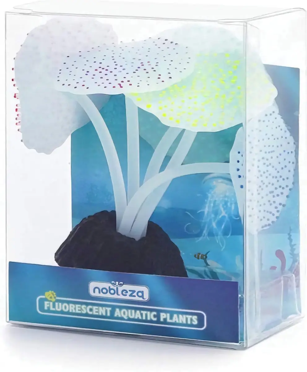 Nobleza Fluorescerende Kunstplanten - Aquariumdecoratie Groen/Roze/Blauw - afbeelding 6 van 6