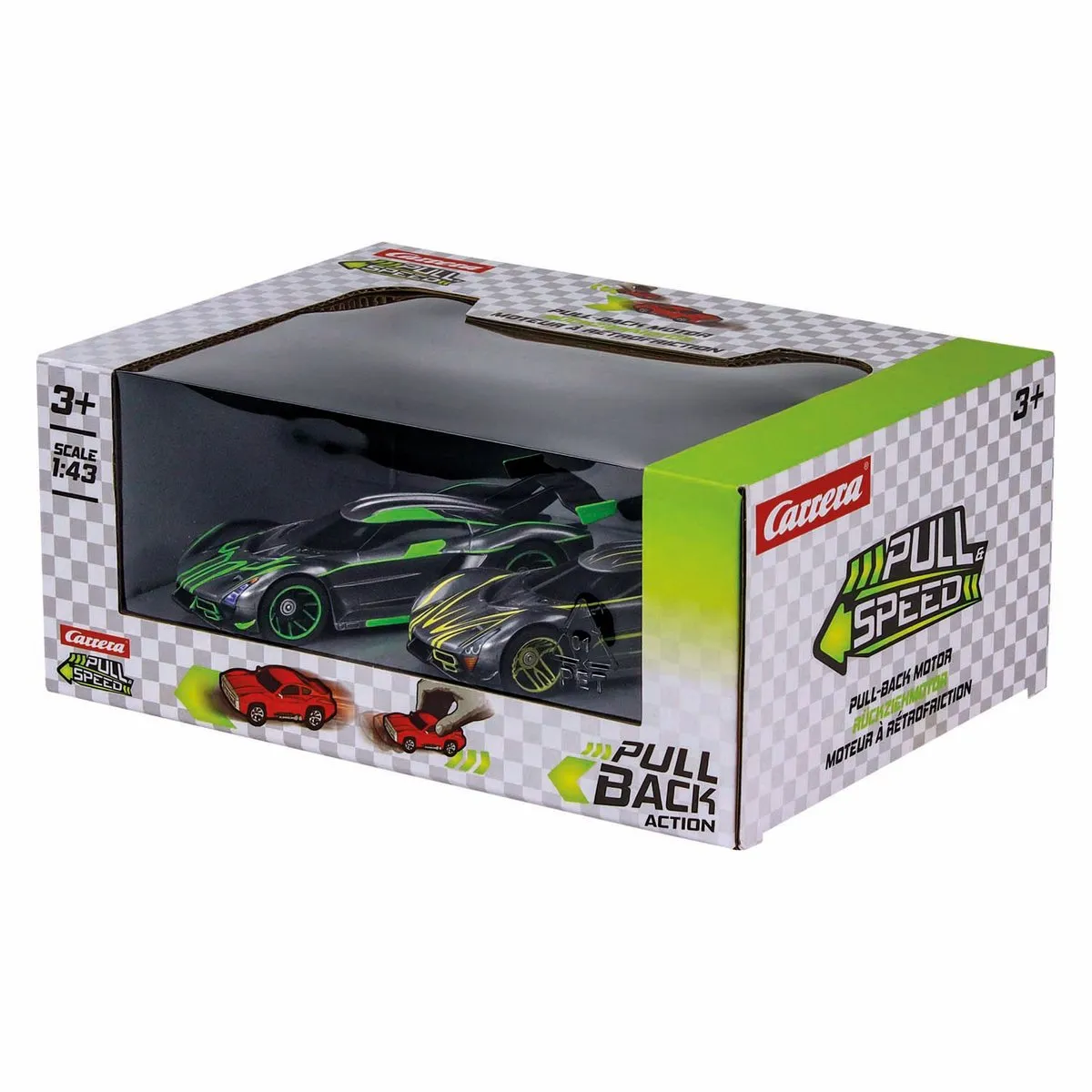 Carrera Hyper Sportauto Pull Back 1:43 - 2 Stuks - Multi