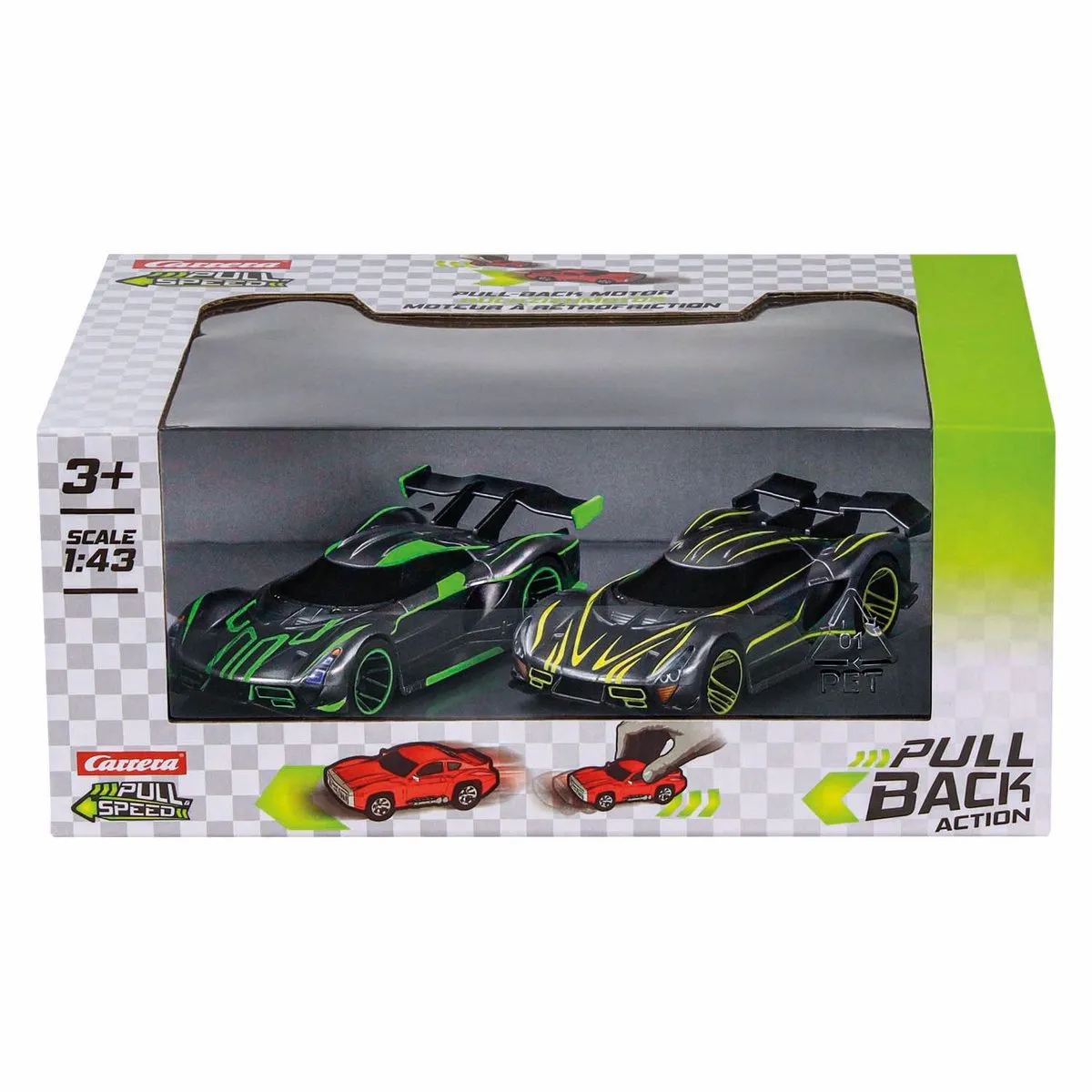 Carrera Hyper Sportauto Pull Back 1:43 - 2 Stuks - Multi