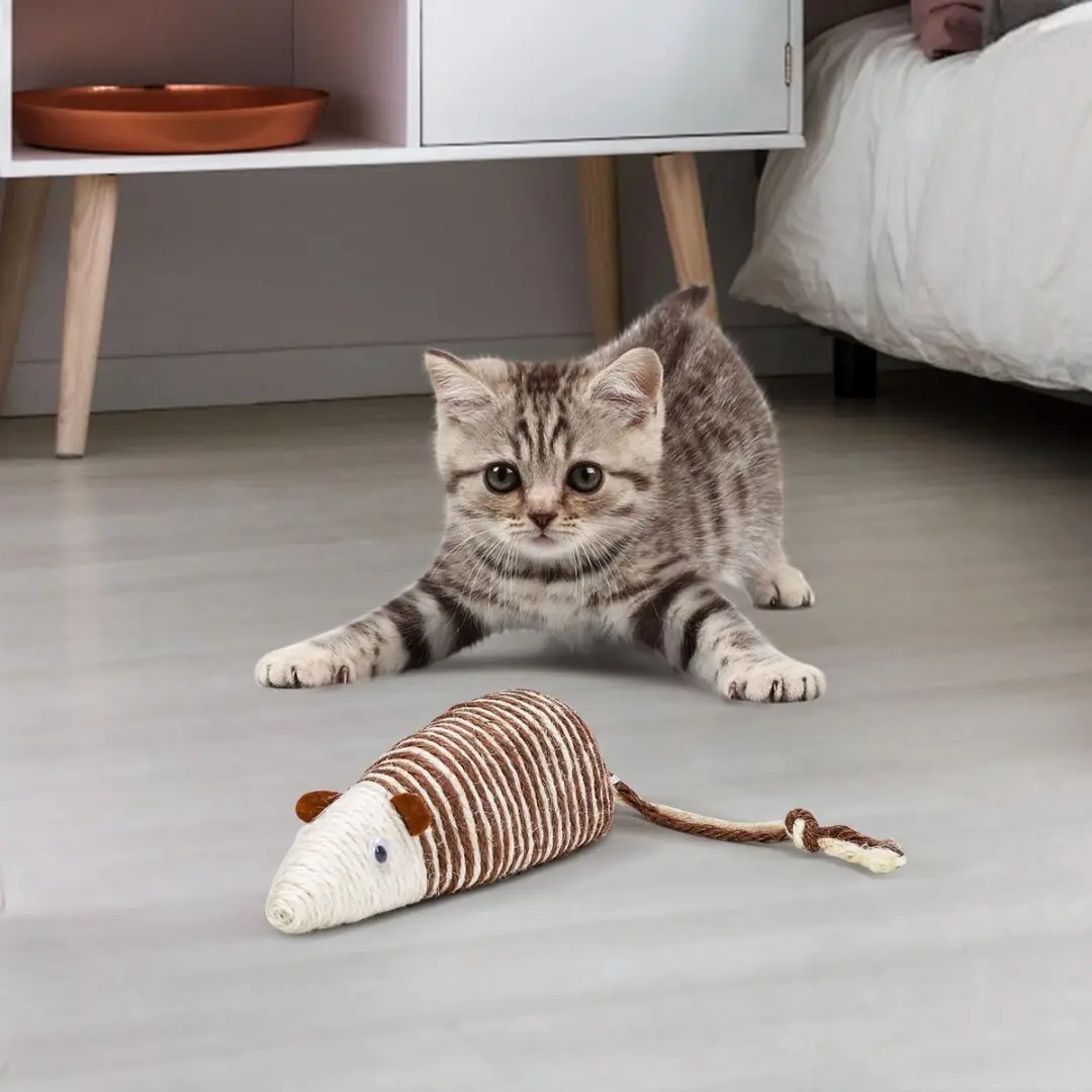Nobleza Krabspeelgoed Kat Sisal Speelmuis - 24cm