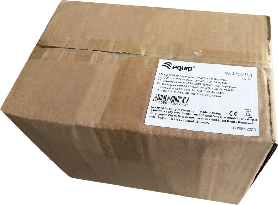 Equip 635501 Patchkabel Cat6 S/FTP 2m - Grijs - afbeelding 2 van 4