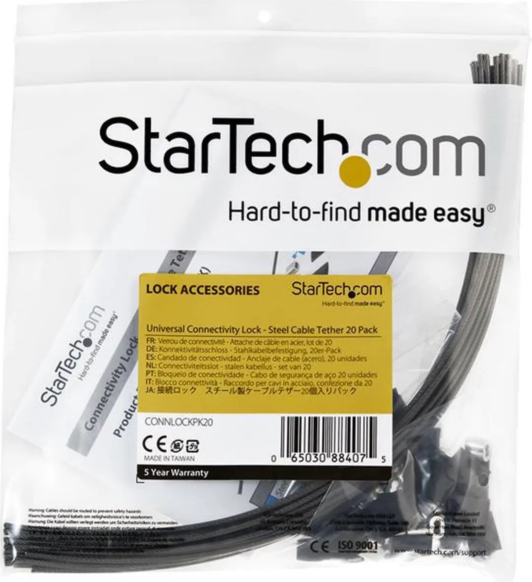 Startech Anti-diefstal Kabel met Lus - 20 Stuks - Staal - Zwart - afbeelding 6 van 6