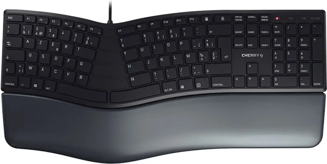 CHERRY KC 4500 ERGO toetsenbord USB AZERTY Belgisch Zwart