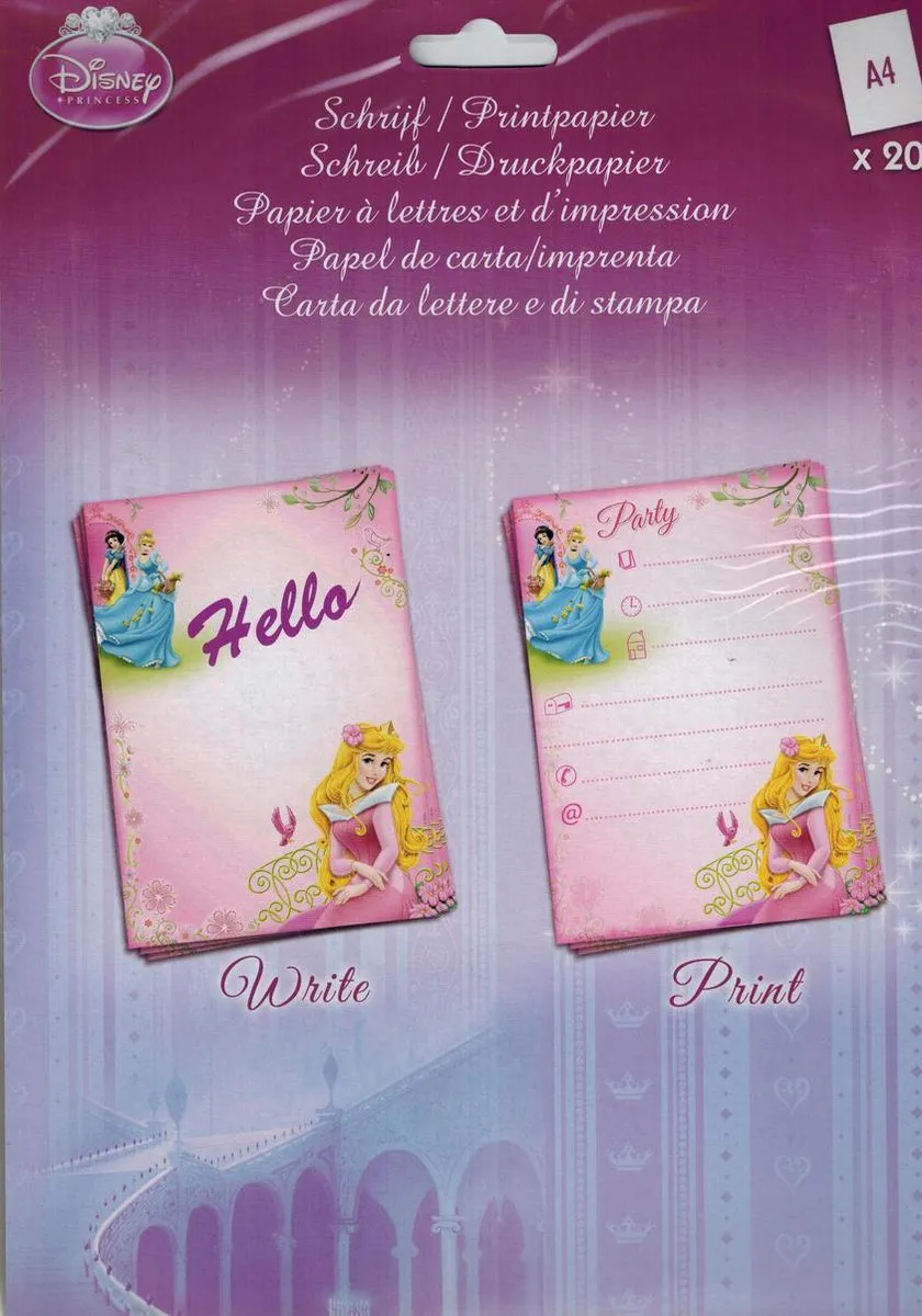 Disney Prinses Schrijfpapier 20 Vel A4 - 80 gram - Multicolor
