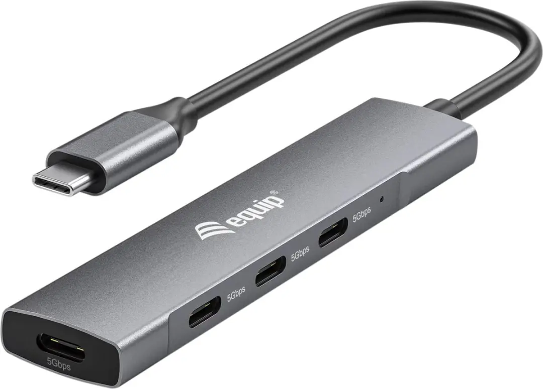 Equip 128963 interface hub USB 3.2 Gen 1 (3.1 Gen 1) Type-C 5000 Mbit/s Zwart, Z