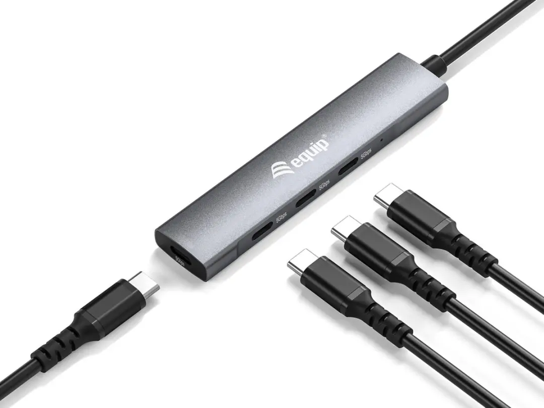 Equip 128963 Interface Hub USB 3.2 Gen 1 Type-C - 5000 Mbit/s - Zwart/Zilver - afbeelding 4 van 6