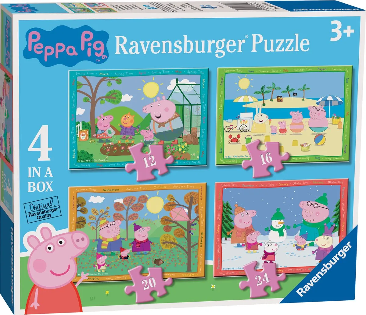 Ravensburger Peppa Pig 4 Seizoenen Puzzels - 12/16/20/24 Stuks