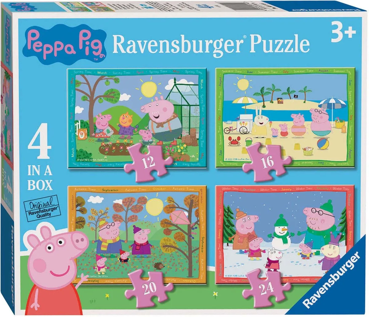 Ravensburger Peppa Pig 4 Seizoenen Puzzels - 12/16/20/24 Stuks