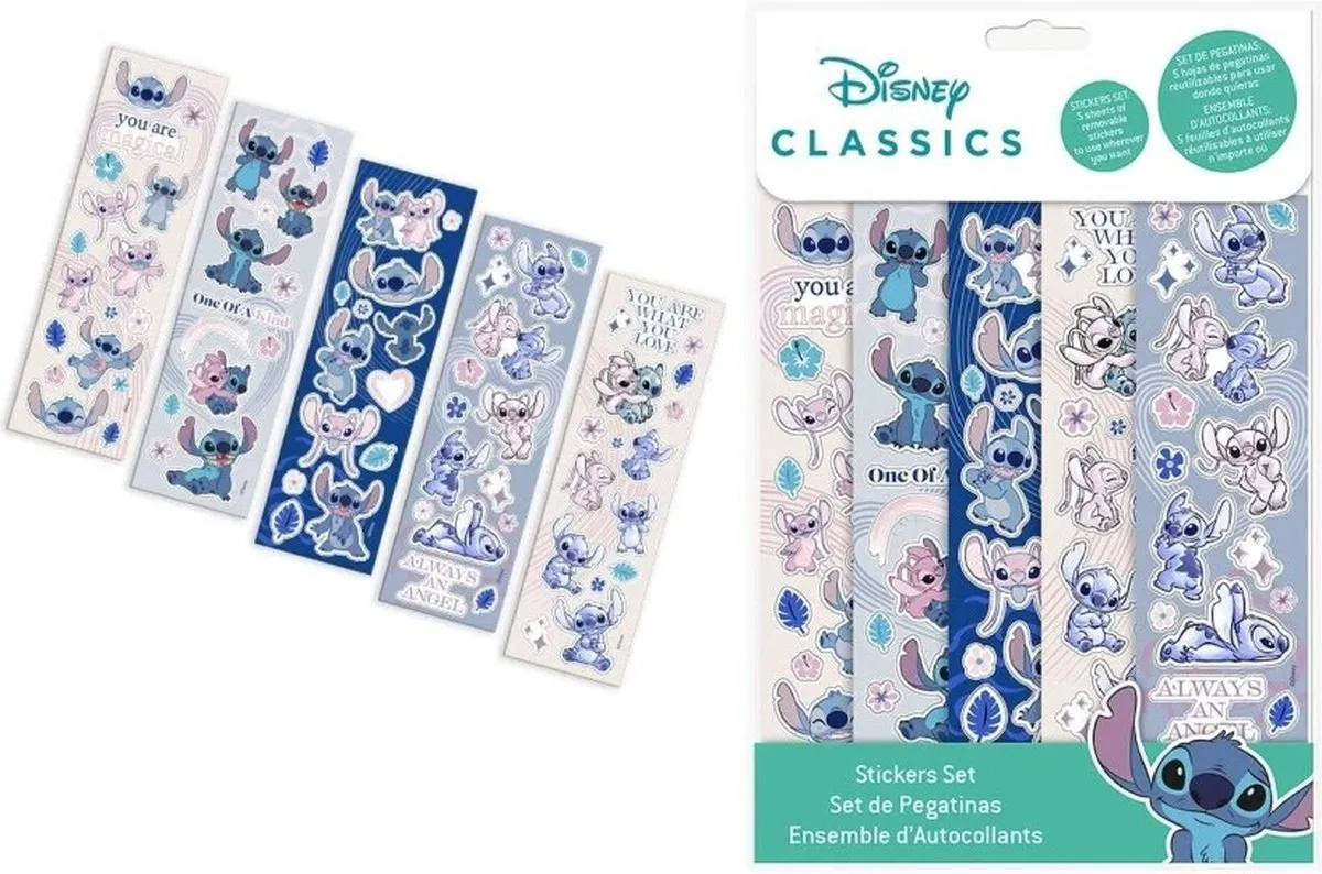 Disney Lilo & Stitch Stickers - 5 Stuks - Multicolor