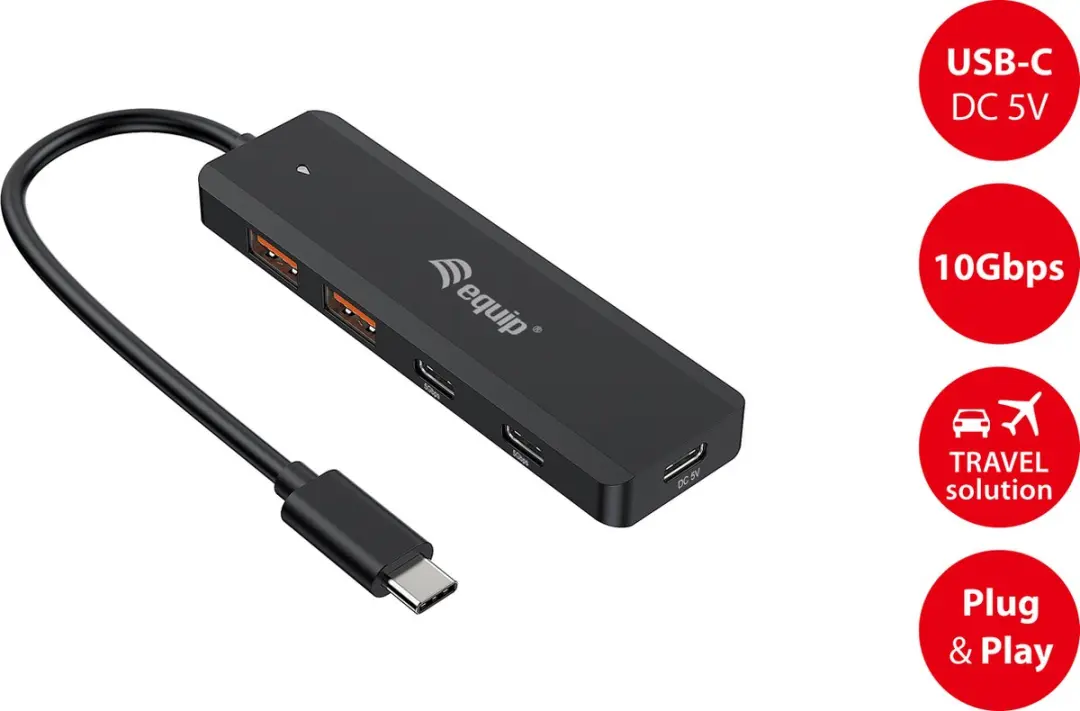 Equip 128966 Interface Hub USB 3.2 Gen 2 - 2x Type-C 10Gbps - Zwart - afbeelding 3 van 6