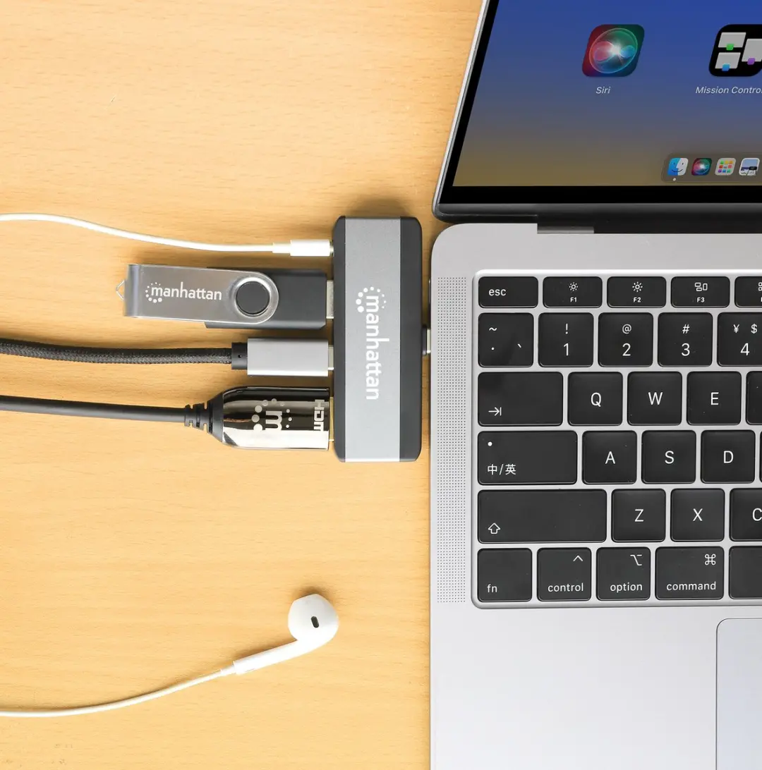 Manhattan 190404 USB-C 4-in-1 Dockingstation - Zwart