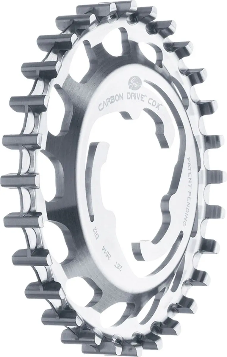Gates tandwiel 28 CDX sh di2 RVS achter zilver