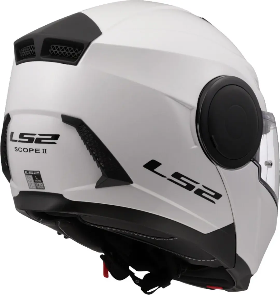 LS2 FF902 Scope II Solid Glossy Wit Systeemhelm - XXL