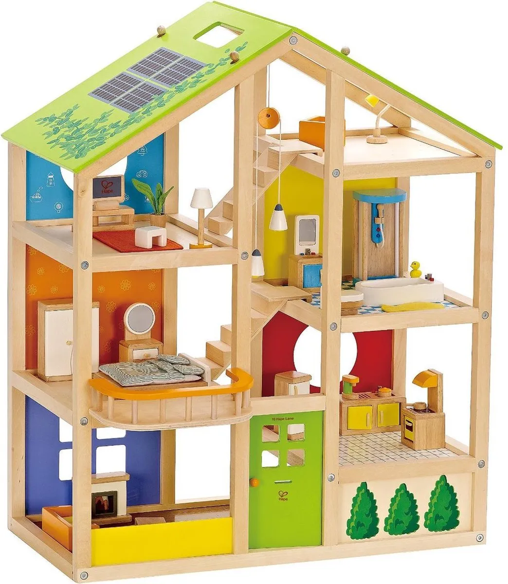 Hape All Season House Poppenhuis Geel - 6 Kamers