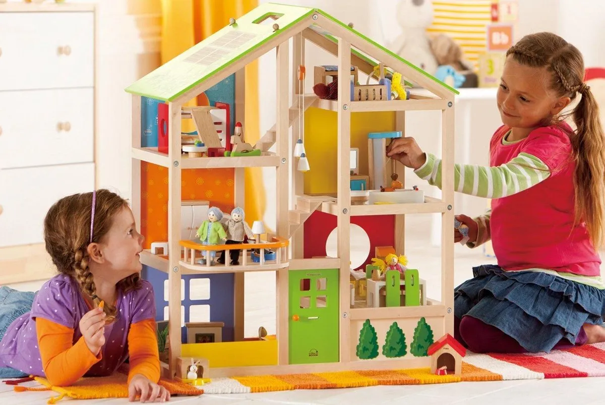 Hape All Season House Poppenhuis Geel - 6 Kamers