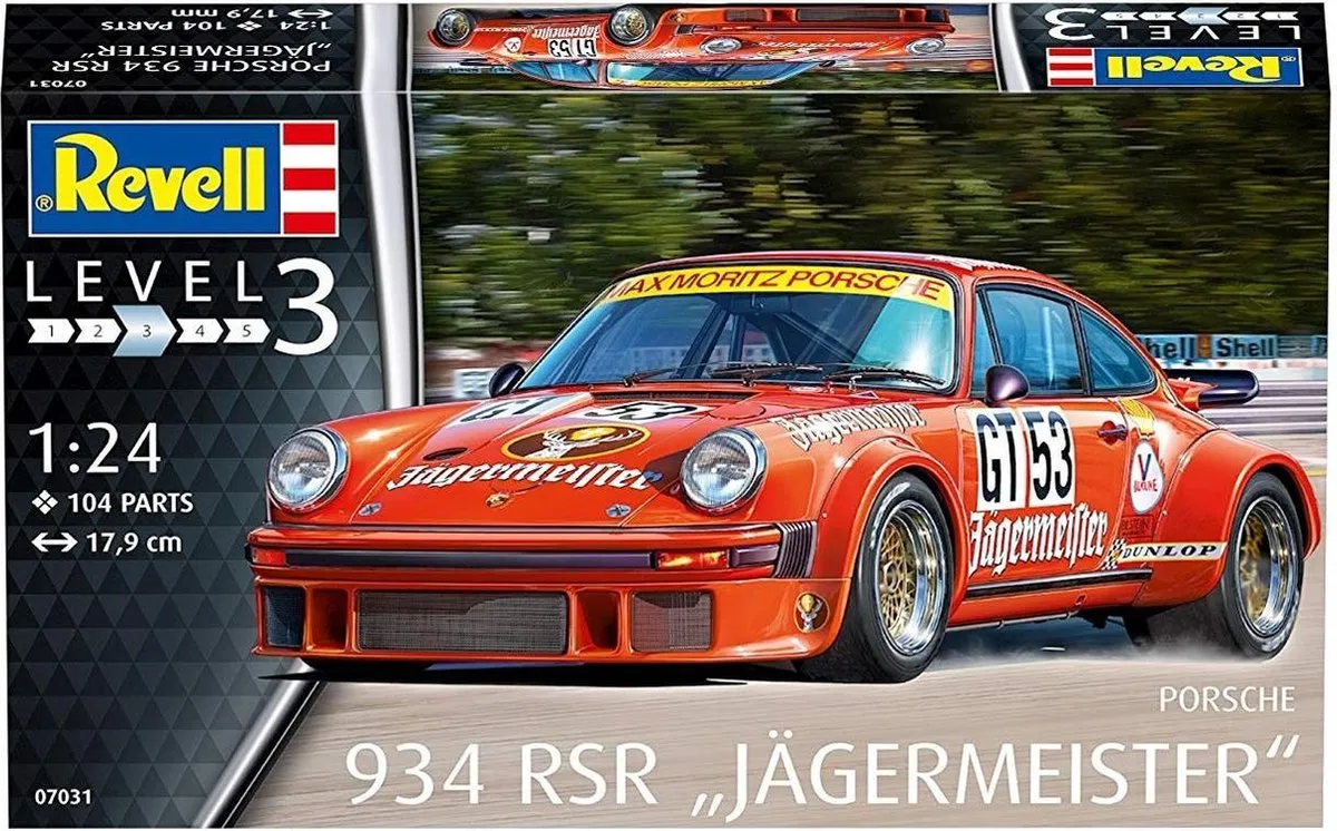 Revell Porsche 934 RSR Jägermeister Modelbouwpakket 1:24 - 104 Onderdelen